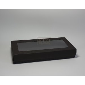Pudełko DL 220x110x35mm  - czarne z okienkiem